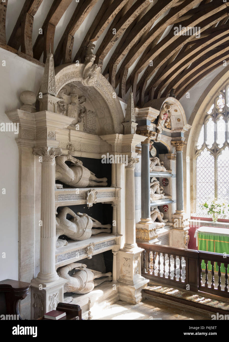 Fettiplace Monuments, St. Mary's Church, Swinbrook, Oxfordshire, Cotswolds, England, United Kingdom, Europe Stock Photo