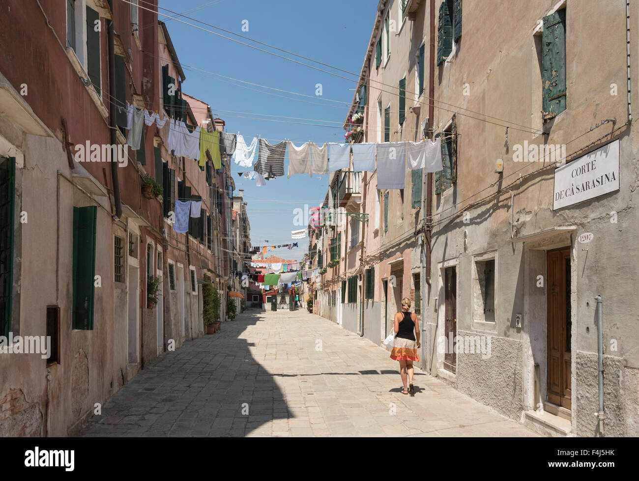 A street in Castello district, Venice, UNESCO World Heritage  Site, Veneto, Italy, Europe Stock Photo