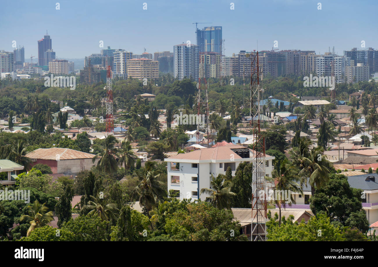 City skyline from suburbs, Dar es Salaam, Tanzania, East Africa, Africa Stock Photo
