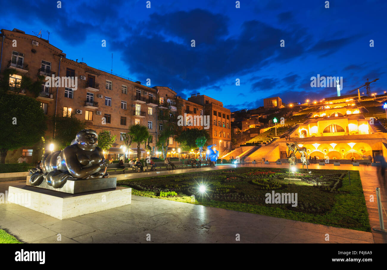 Art exhibitions at the Cascade, Yerevan, Armenia, Caucasus region, Central Asia, Asia Stock Photo