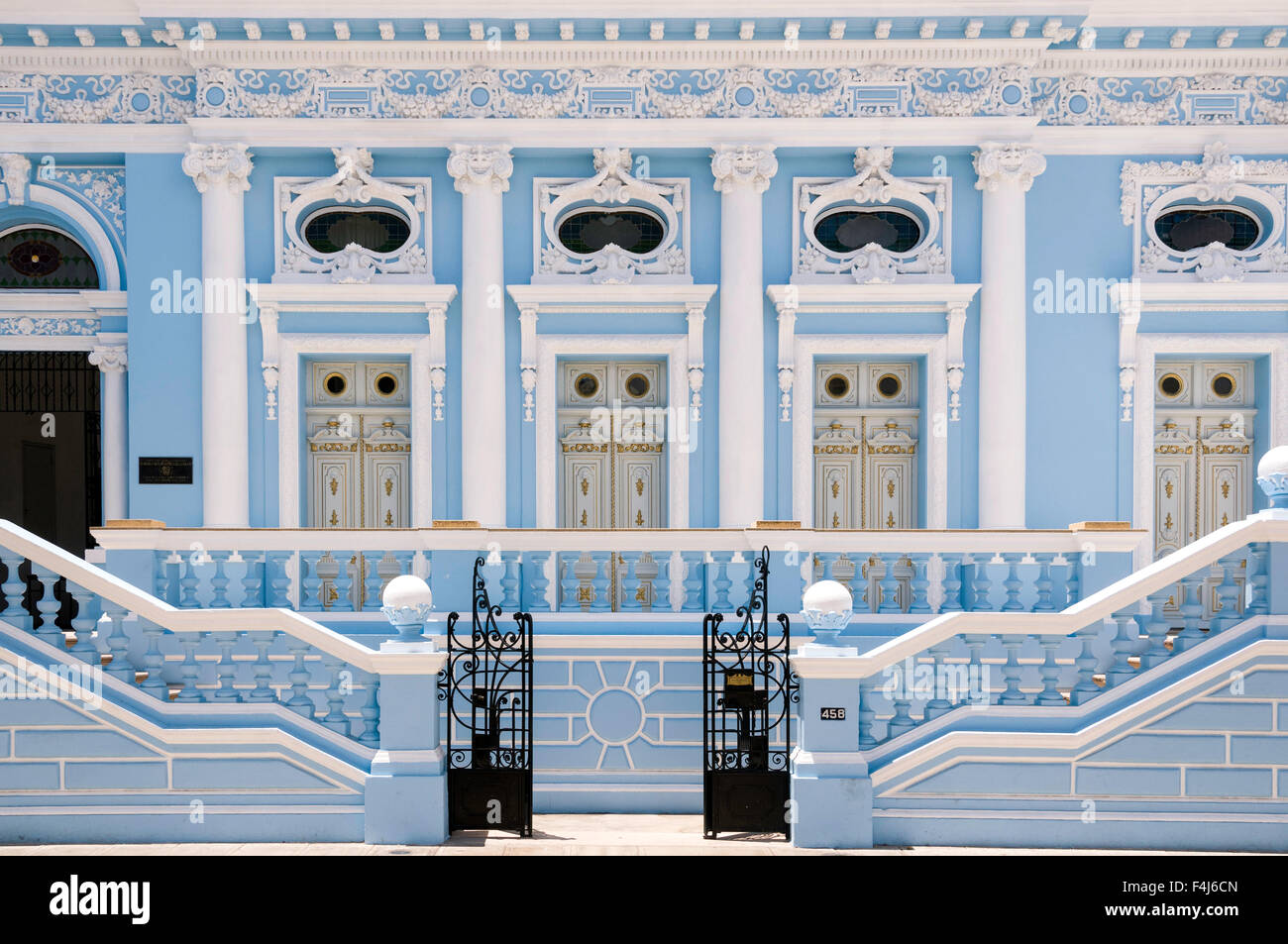 Front of a classic colonial building in Merida, Yucatan, Mexico, North America Stock Photo