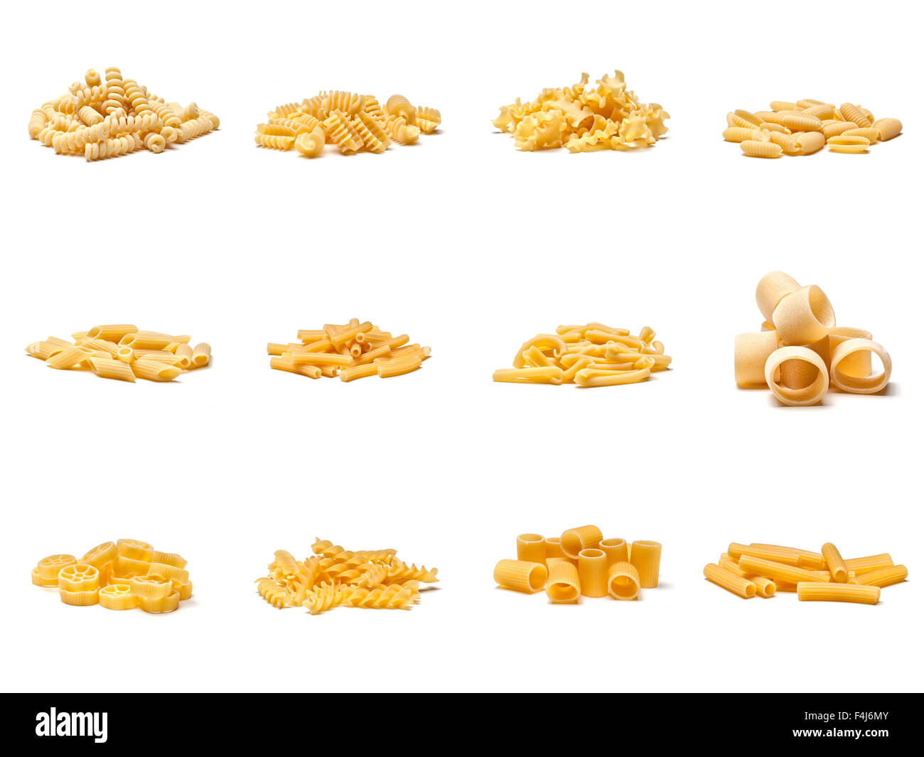 collection of different kind of italian pasta Stock Photo