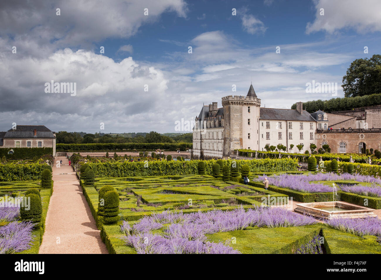 The beautiful castle and gardens at Villandry, UNESCO World Heritage Site, Indre et Loire, Centre, France, Europe Stock Photo