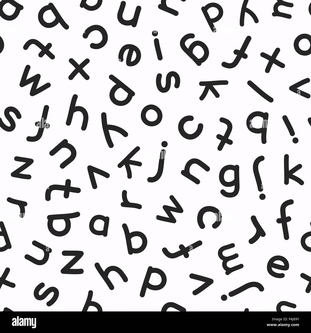 Hand Drawn Lowercase Letters Seamless Pattern Stock Vector Image & Art ...