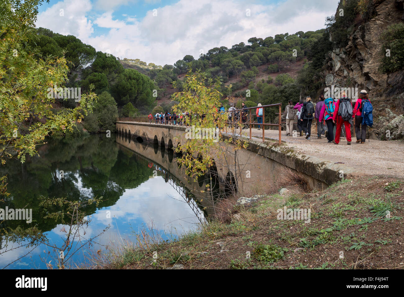 Trekking along Rio Alberche, Spain Stock Photo