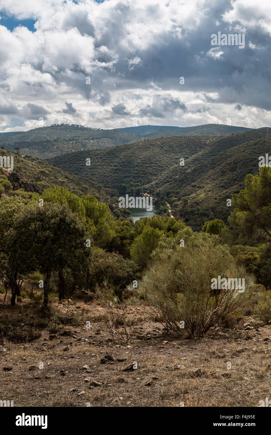 Trekking along Rio Alberche, Spain Stock Photo