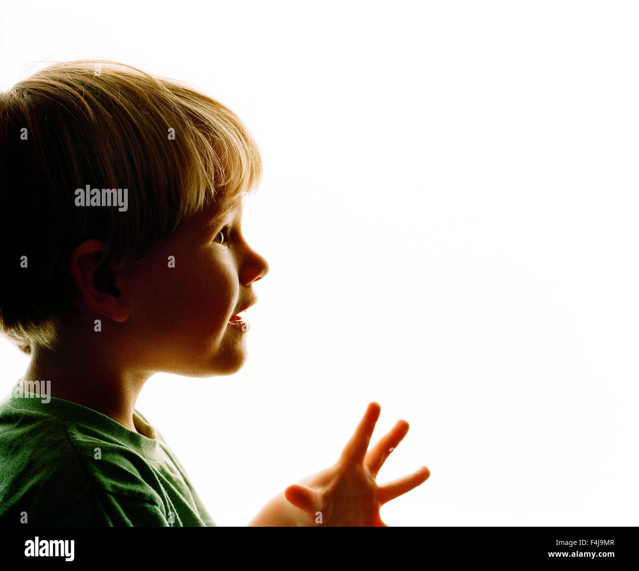 A child against white background. Stock Photo