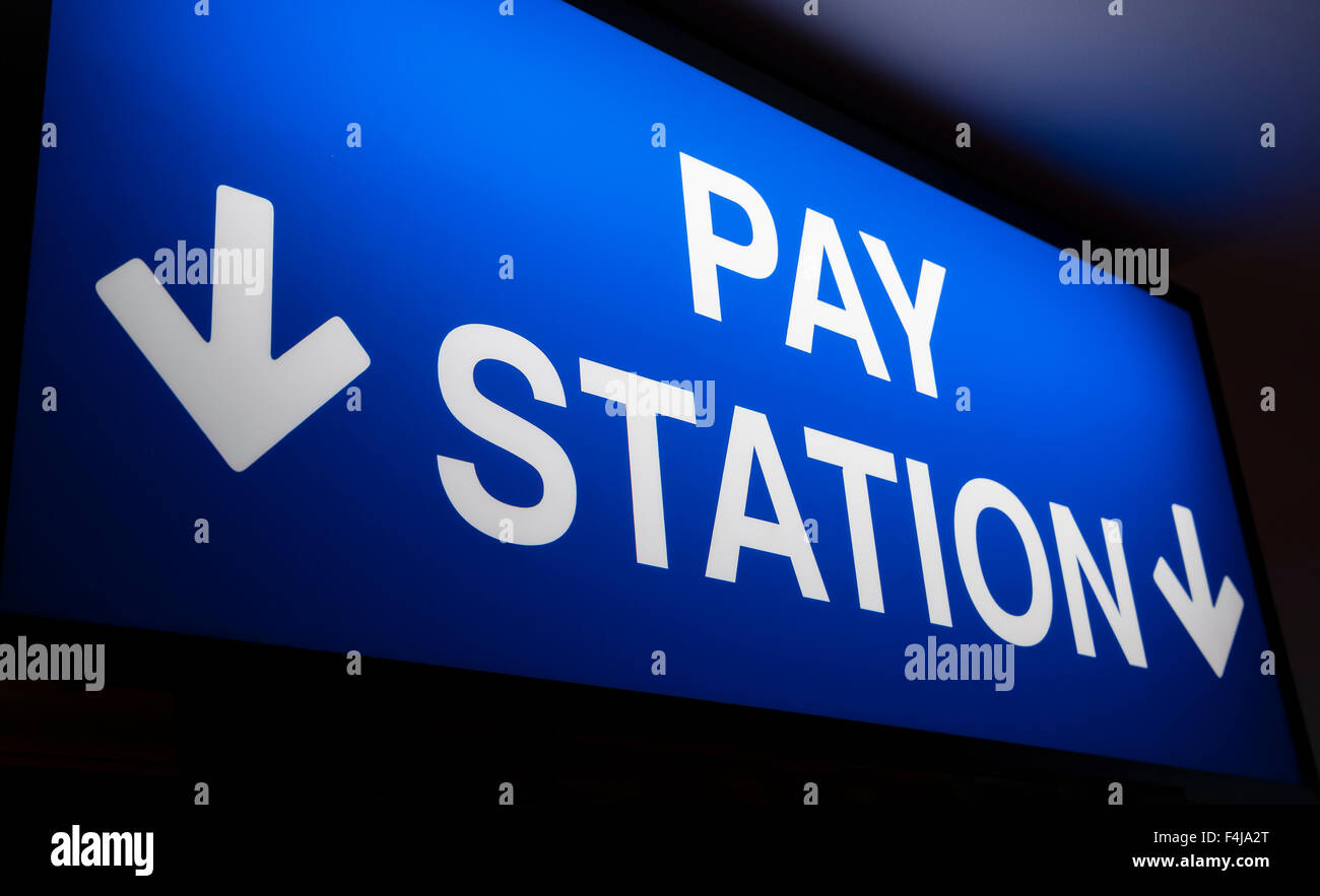 Pay station sign Stock Photo