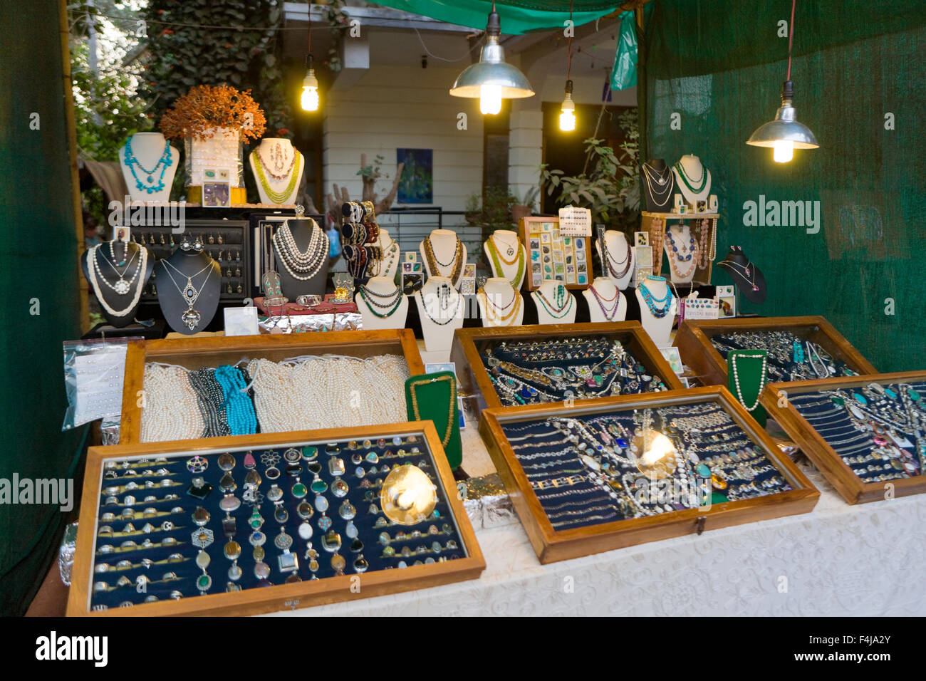 Market fair with jewelry, India. Stock Photo