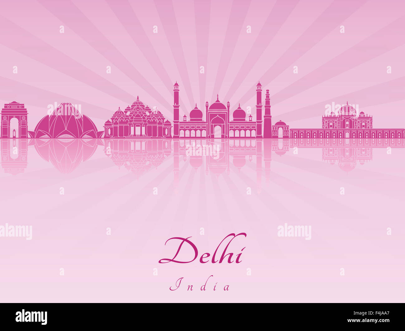 India delhi skyline hi-res stock photography and images - Alamy