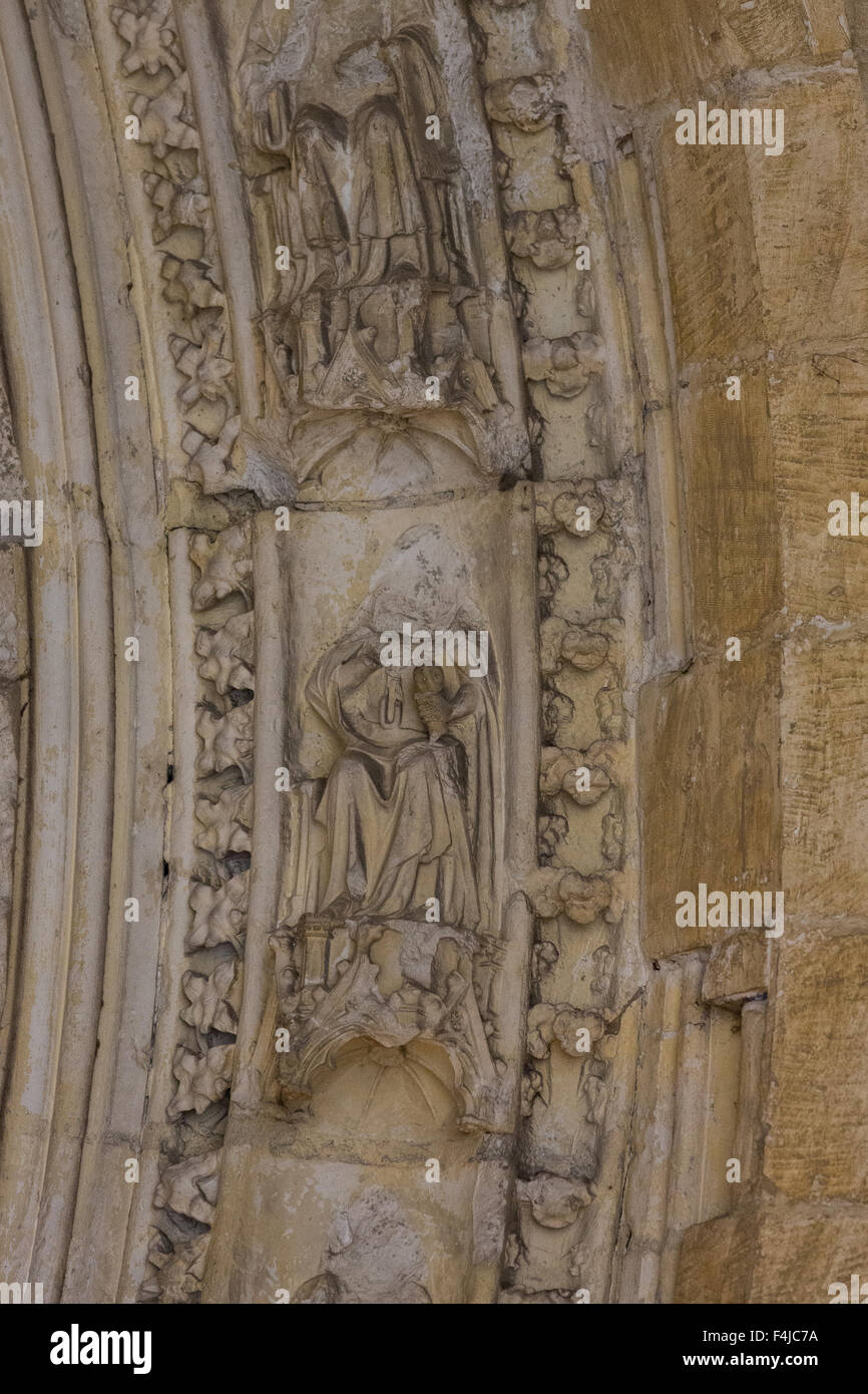 Detail of a relief around a portal in the papal palace in Avignon Stock Photo