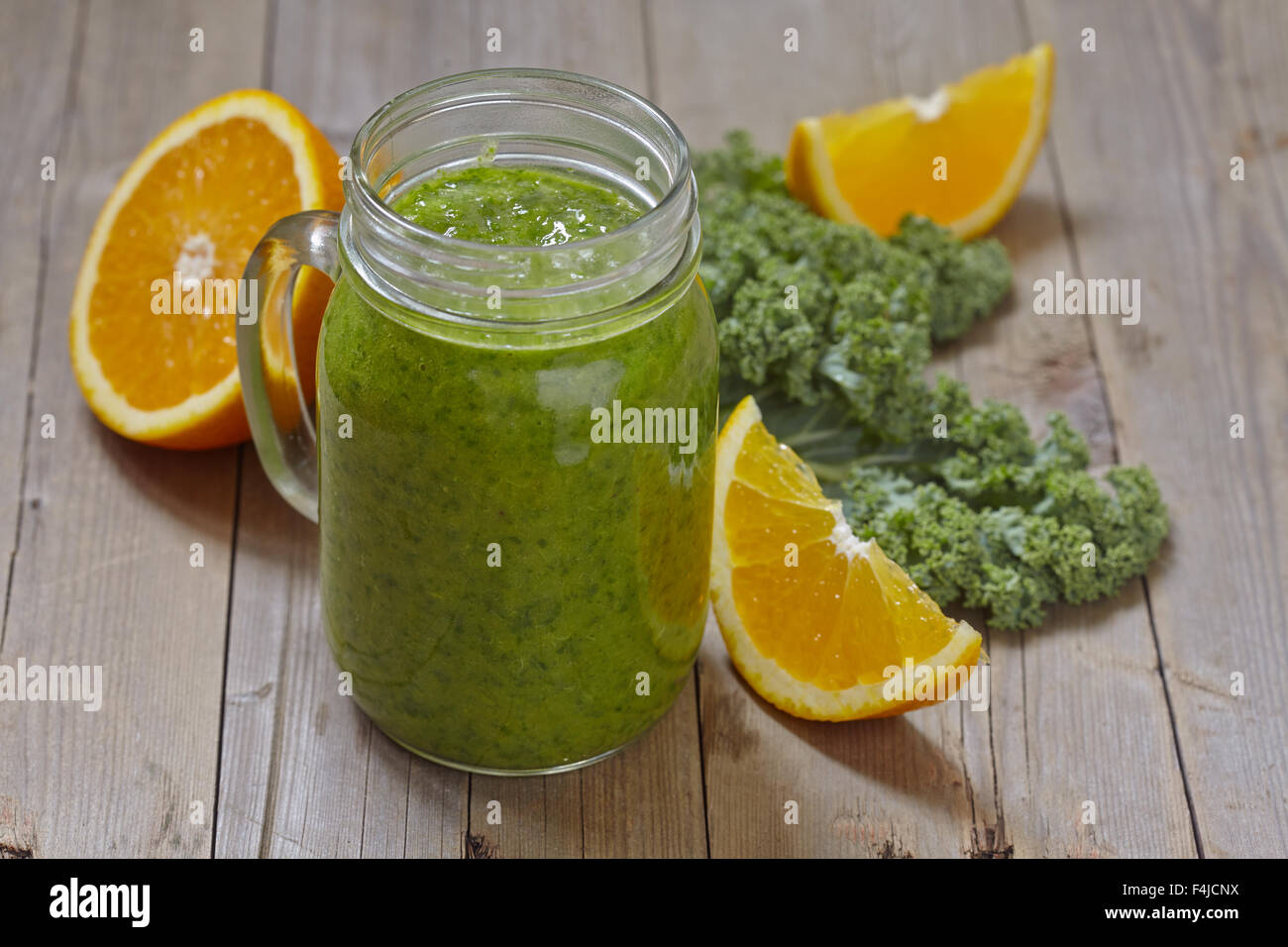 Kale green smoothie Stock Photo