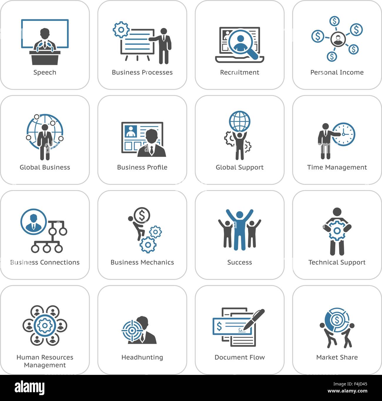 Flat Design Business Icons Set Stock Vector Image & Art - Alamy