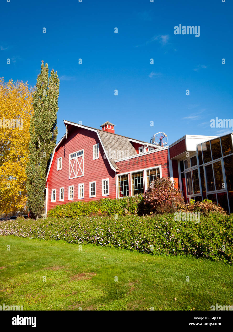 A view of the exterior and grounds of The Berry Barn, a popular tourist