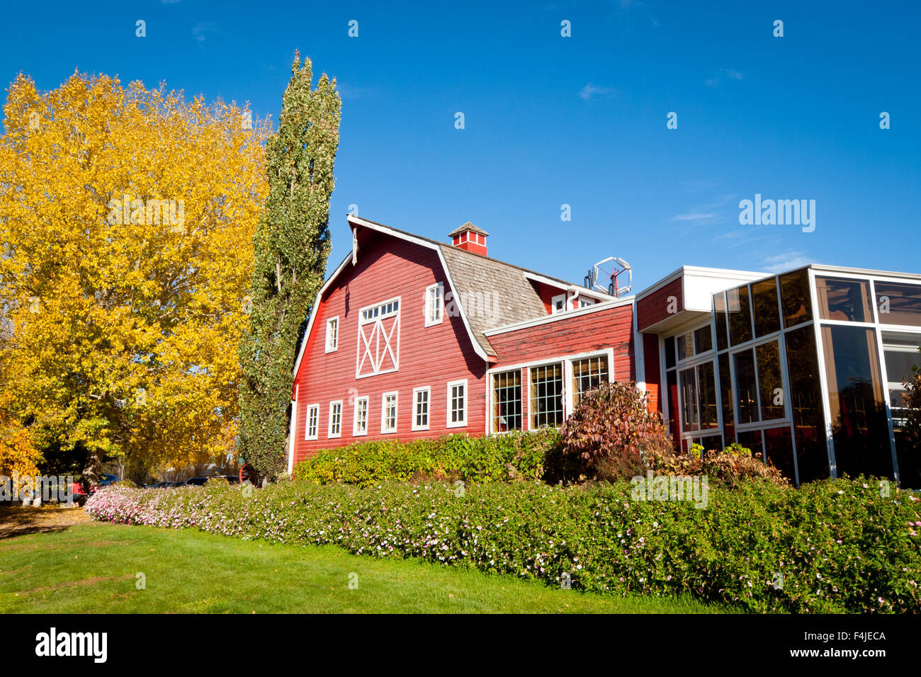A view of the exterior and grounds of The Berry Barn, a popular tourist