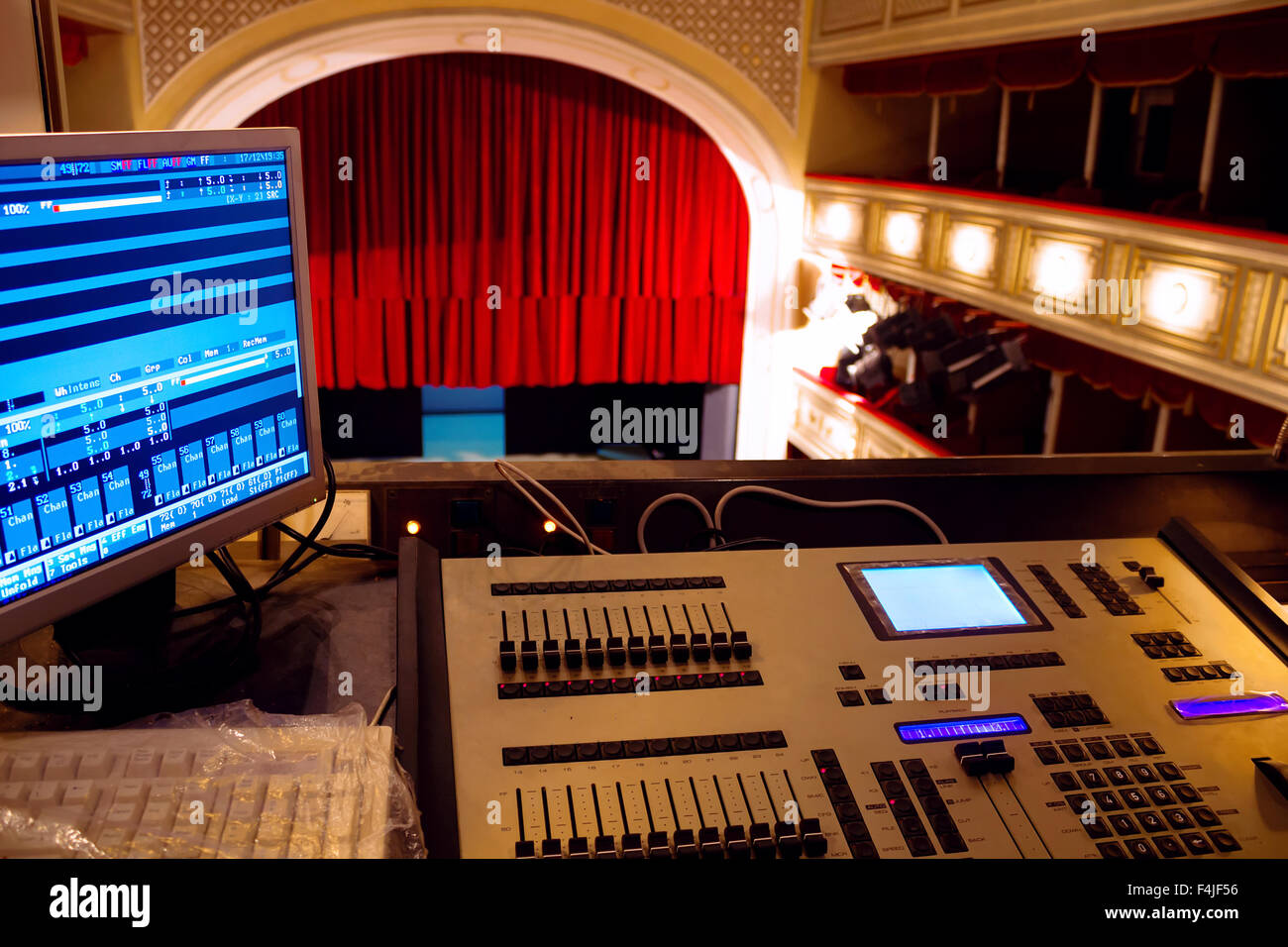 Theater Control Room Stock Photo - Alamy