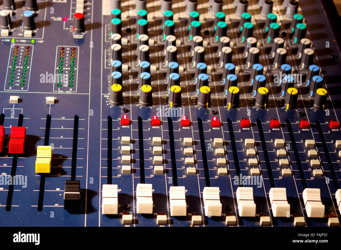 Audio mixing board Stock Photo Alamy