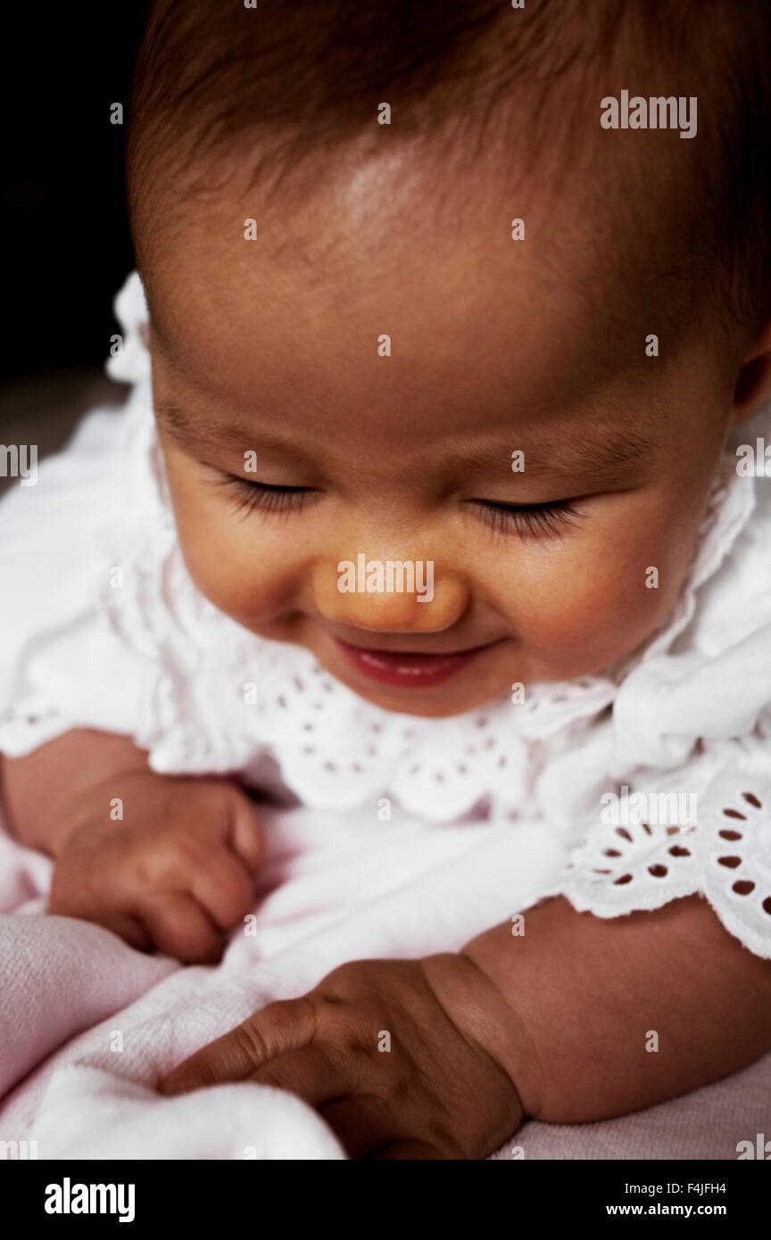Baby girl laughing Stock Photo Alamy