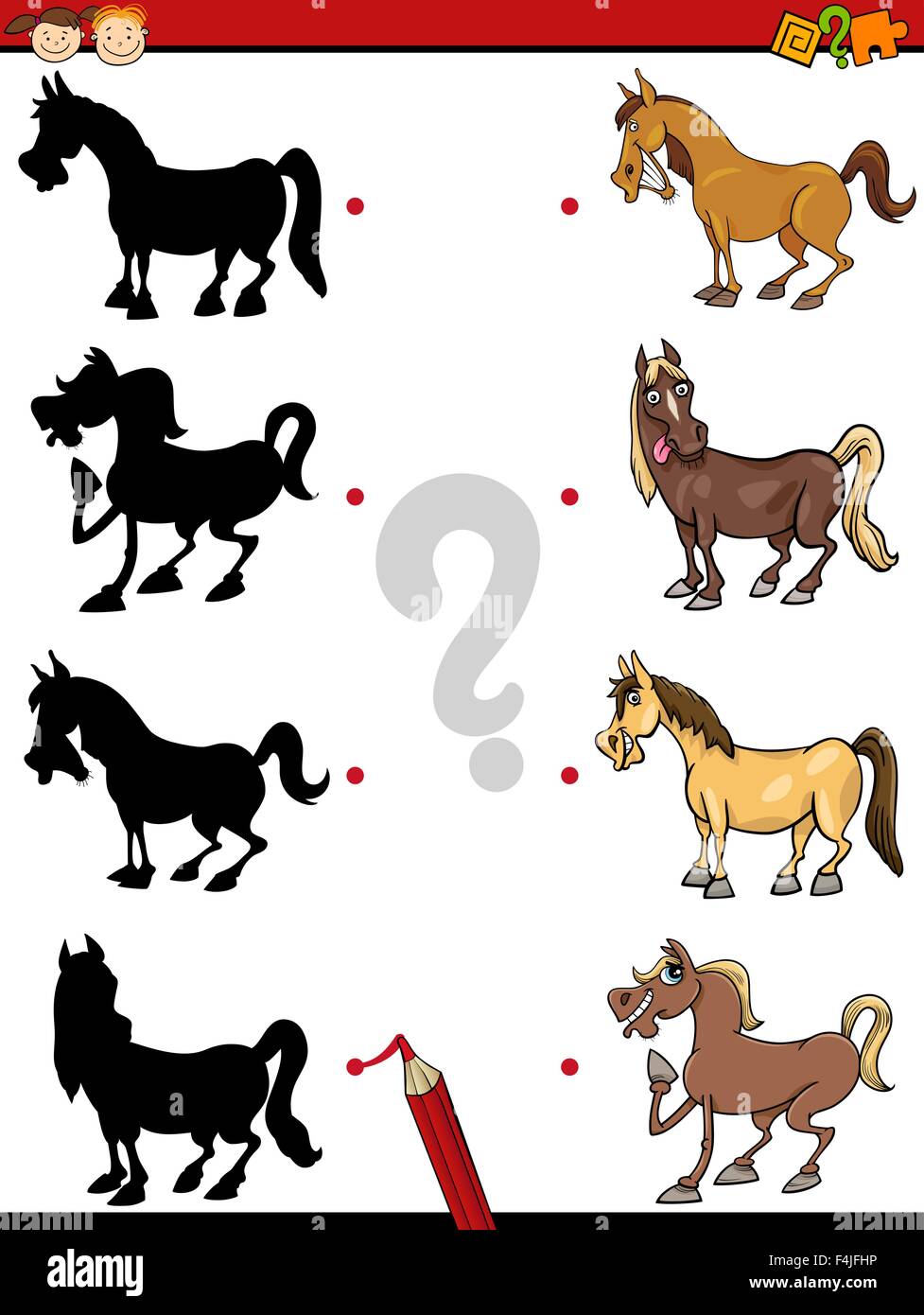 Cartoon Illustration of Education Shadow Task for Preschool Children ...