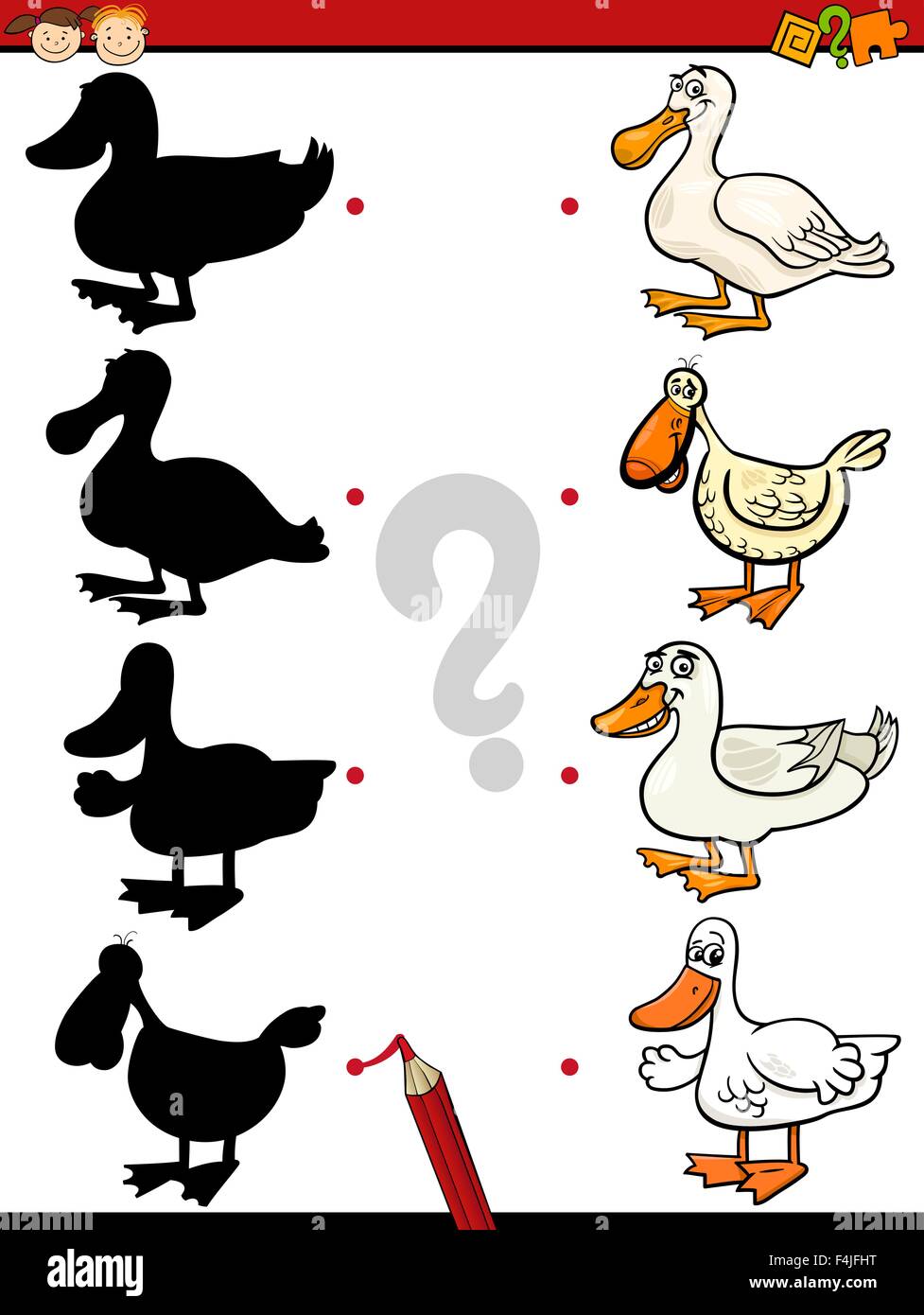 Cartoon Illustration of Education Shadow Task for Preschool Children ...
