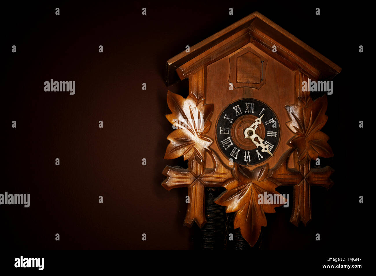 Old fashioned wooden clock Stock Photo Alamy