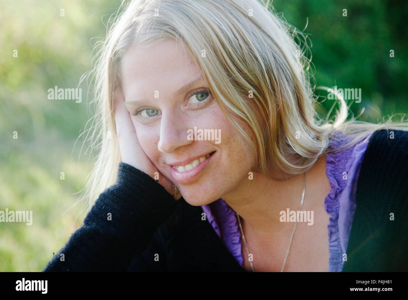 Mature happy blonde woman hi-res stock photography and images - Alamy