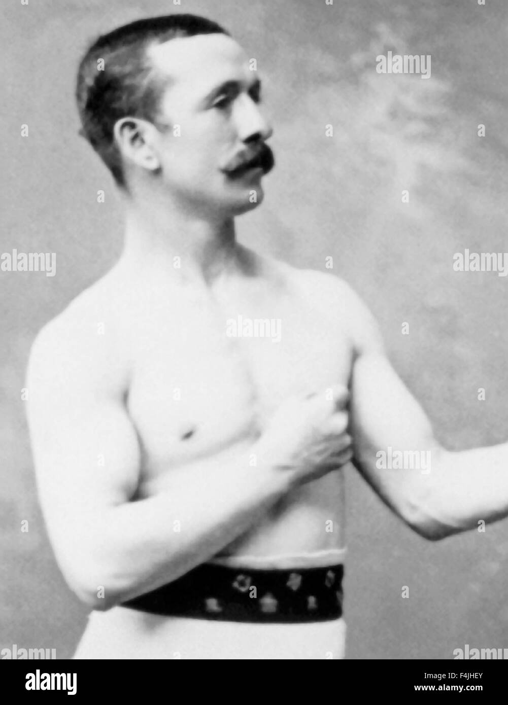 Vintage photo of Irish-American boxer John H Clark (1849 - 1922). Clark,  nicknamed "Professor", was born in County Galway, Ireland, but spent most  of his life in the US. He was active