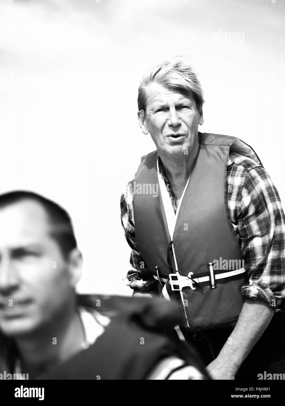 Two men fishermen Stock Photo