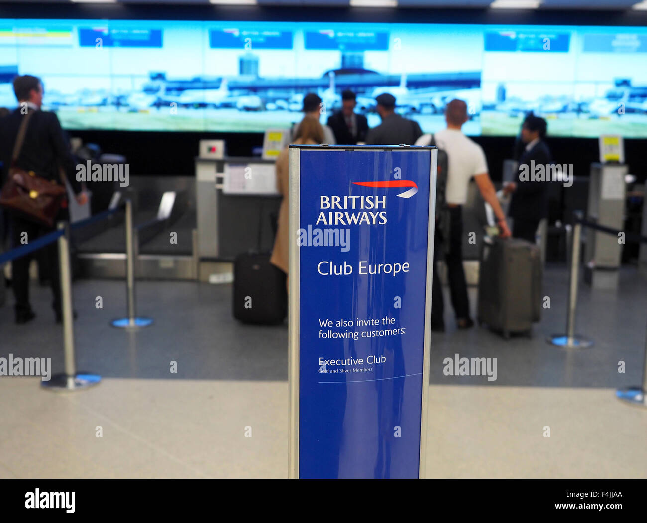 British Airways Club Europe check-in area at London City Airport, Britain, UK Stock Photo