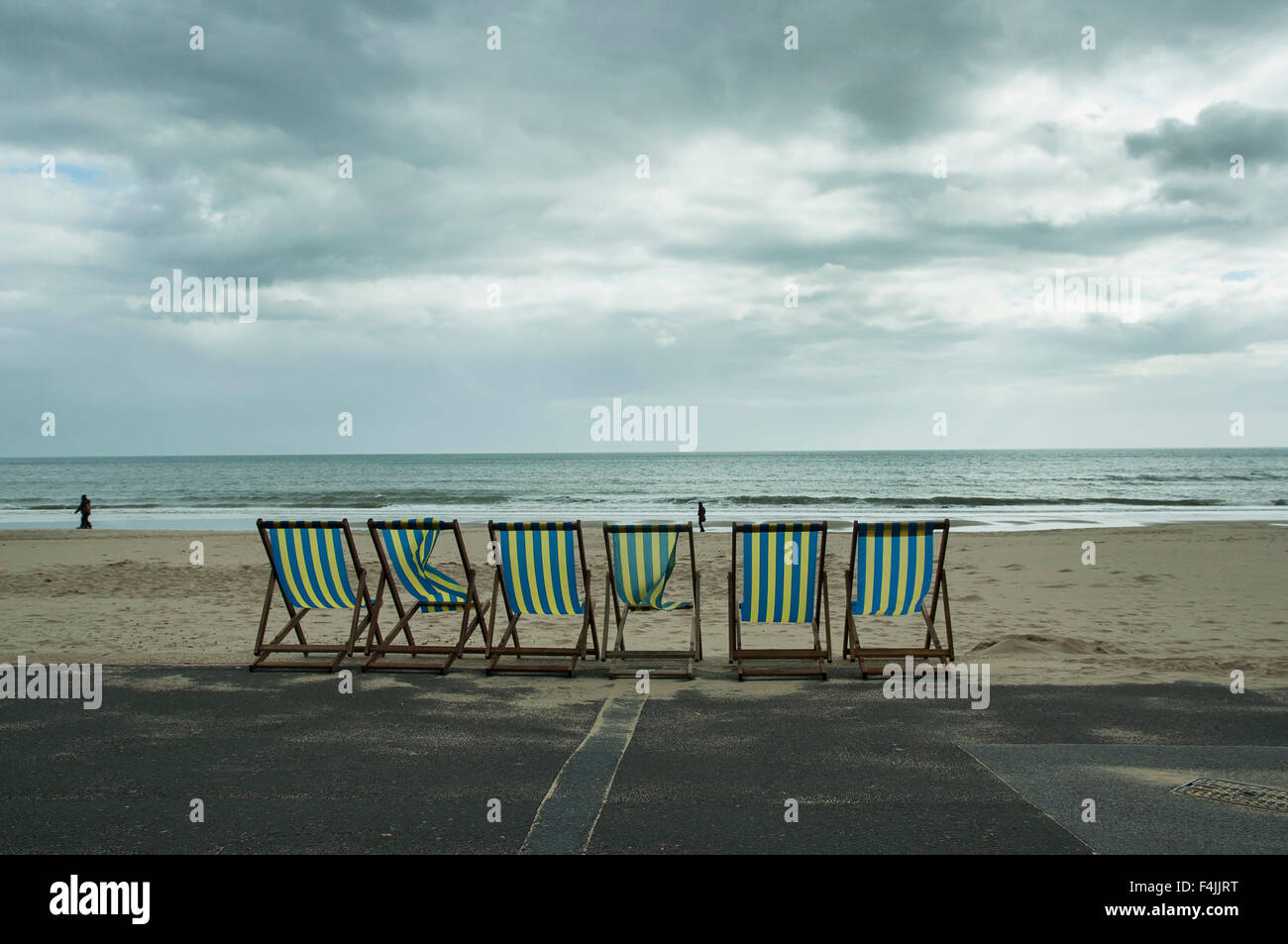 Set of beach loungers of Bournemouth Stock Photo