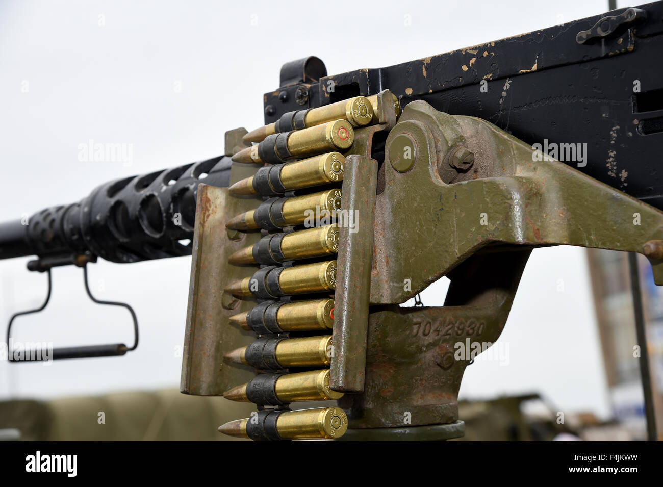 Heavy caliber World War 2 machine gun Stock Photo