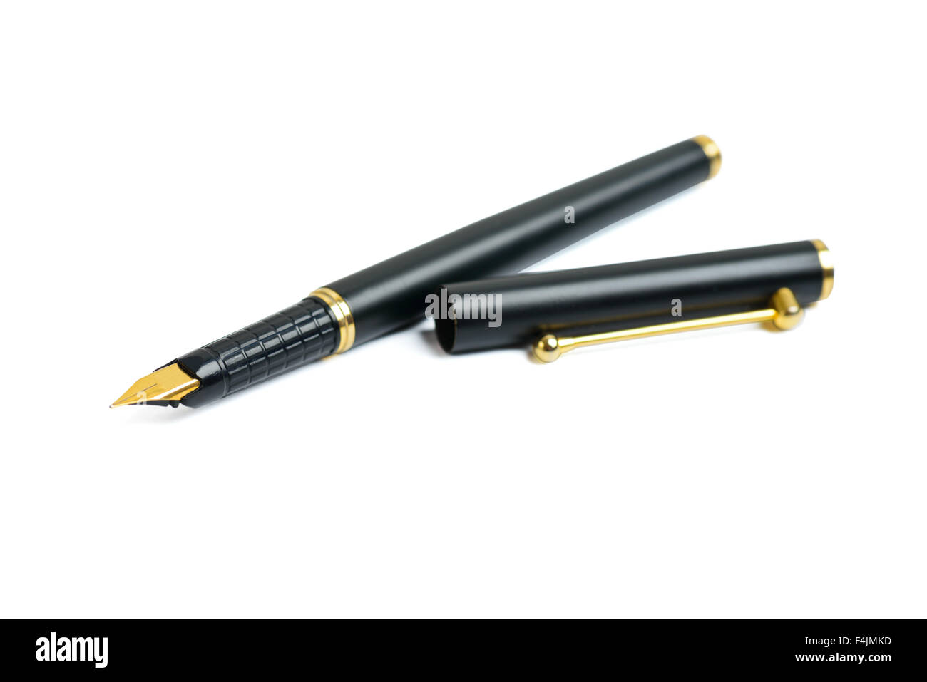 Elegance golden ink fountain pen isolated on white Stock Photo Alamy