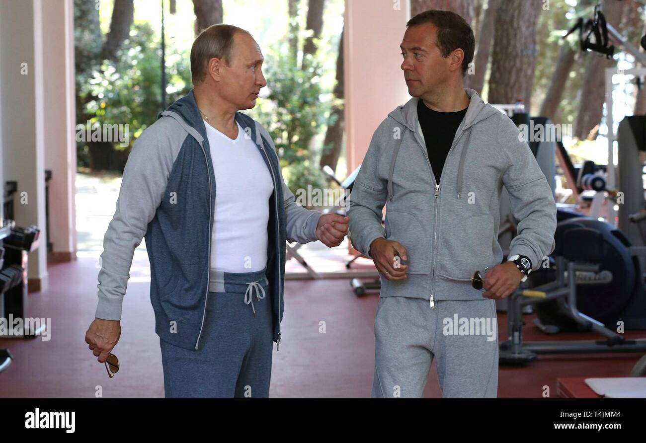 Russian President Vladimir Putin exercises during his meeting with ...