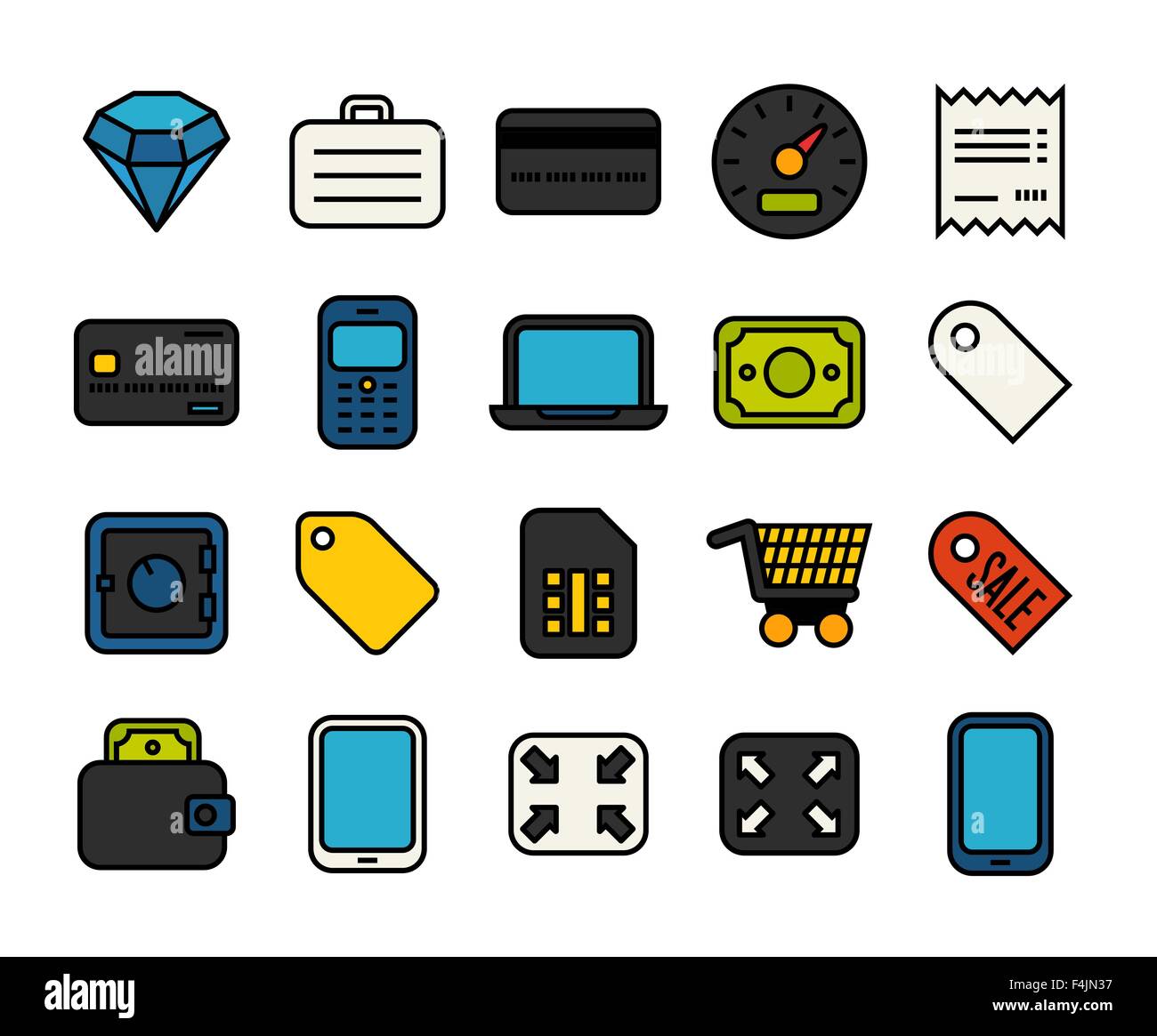 Outline icons thin flat design, modern line stroke style Stock Vector ...