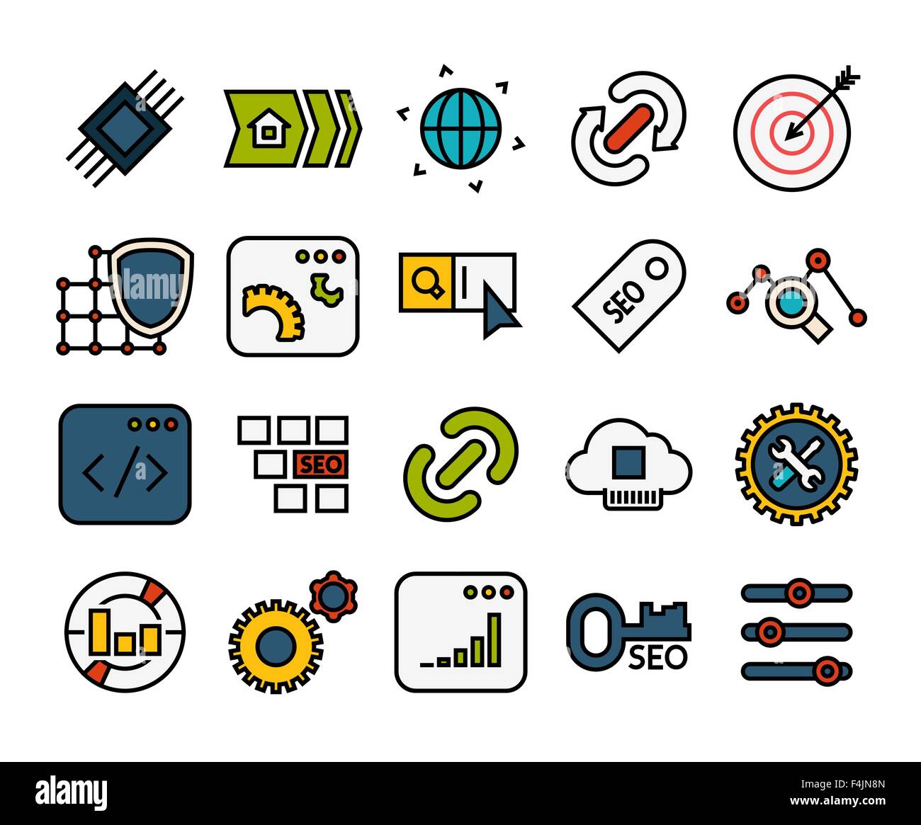 Outline icons thin flat design, modern line stroke style Stock Vector ...