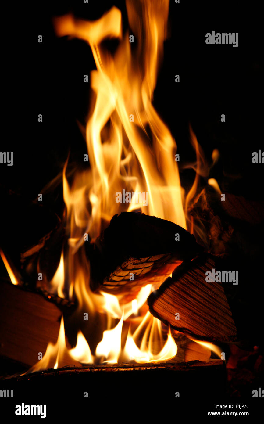 Burning at night hires stock photography