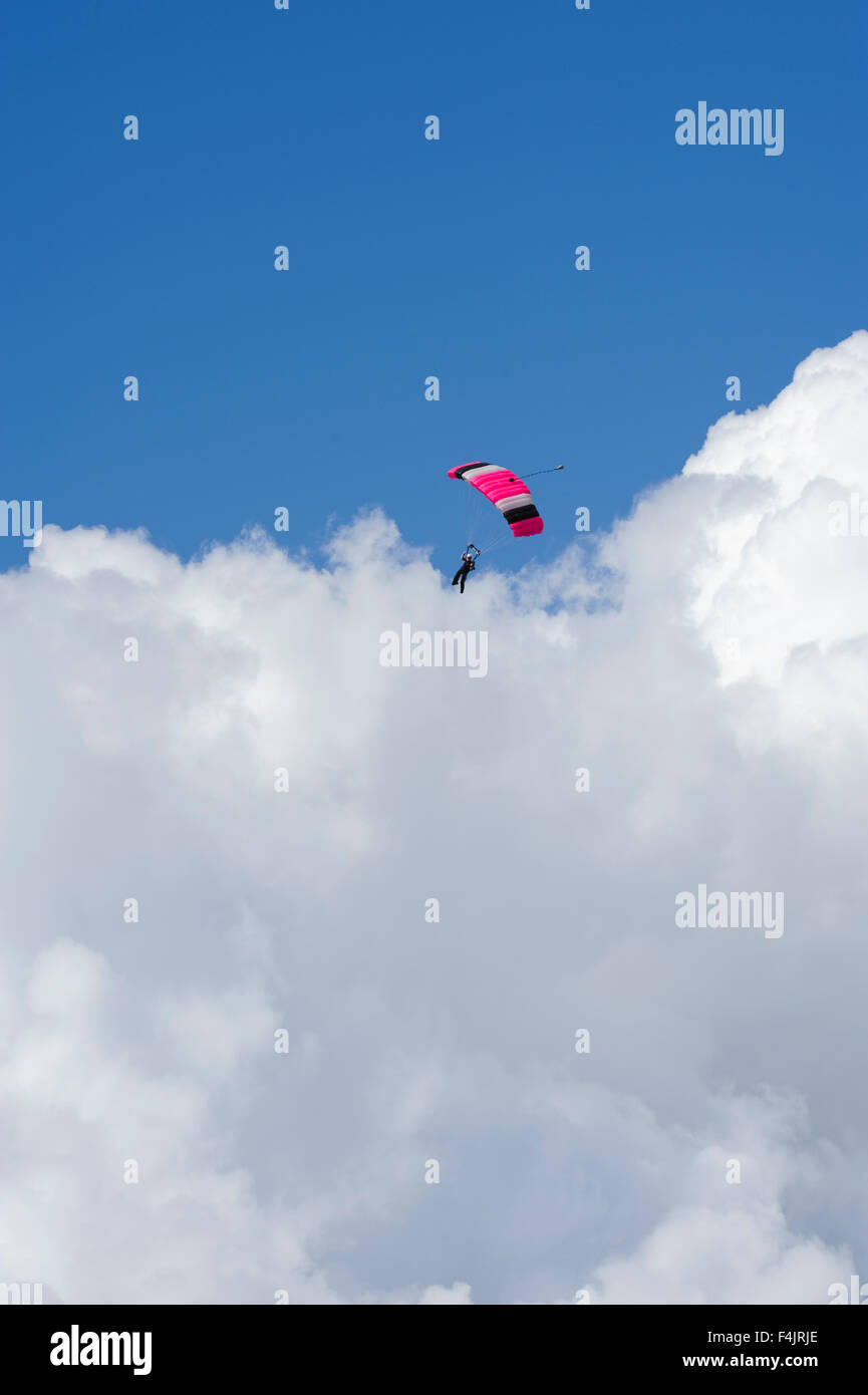 Skydiver against sky Stock Photo
