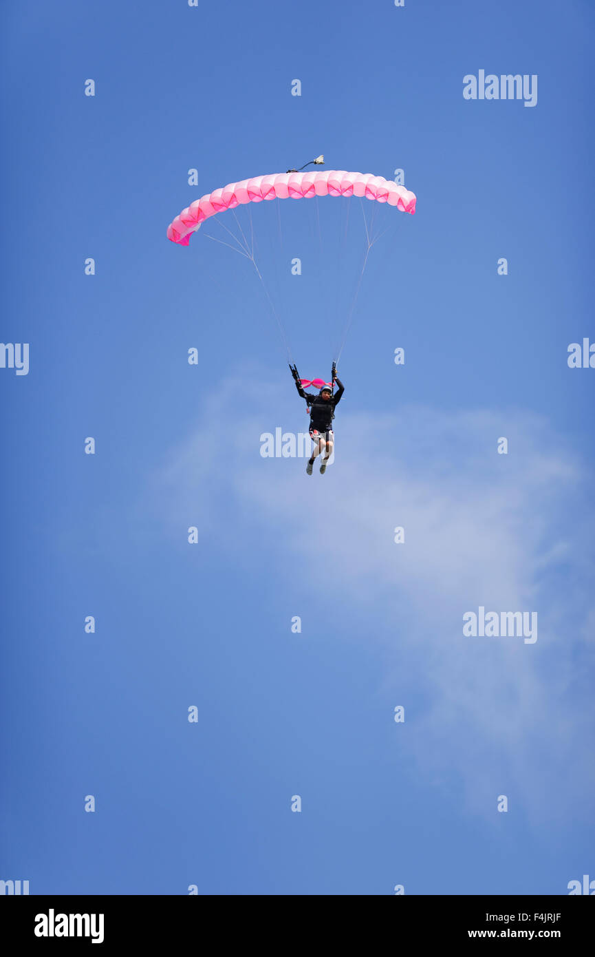 Skydiver against sky Stock Photo