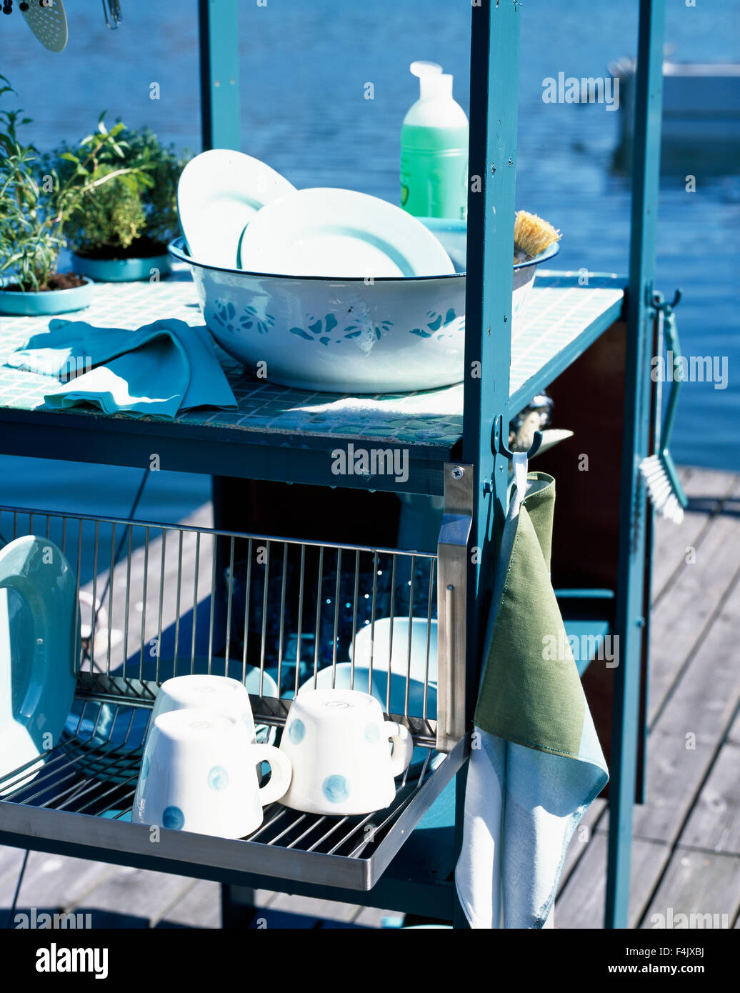 Outdoor kitchen shelf Stock Photo Alamy