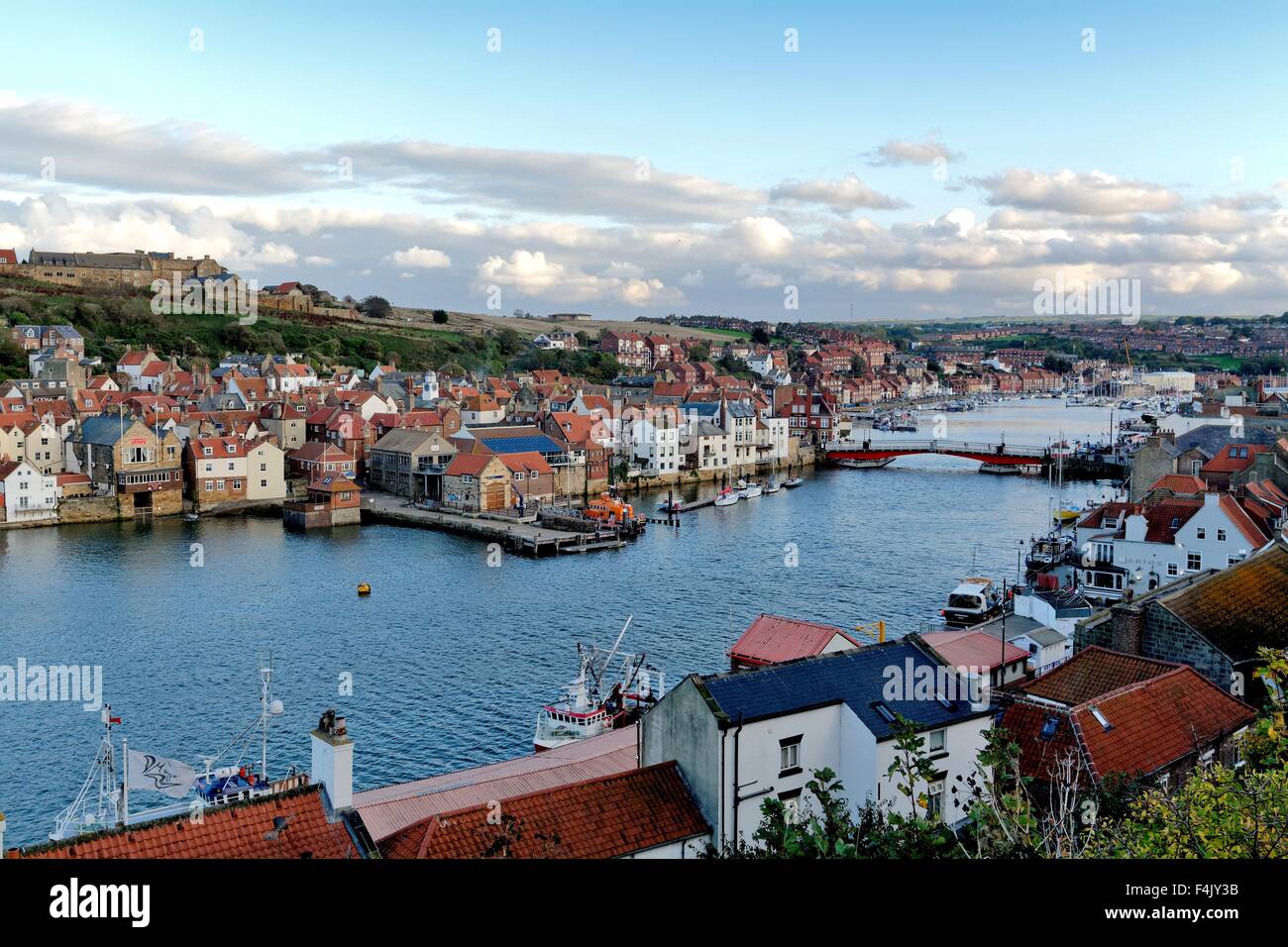 Harbourside rooftops and houses in Whitby North Yorkshire Stock Photo ...