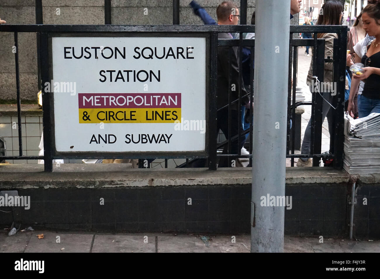 The entrance to Euston Square Underground Station, London Stock Photo