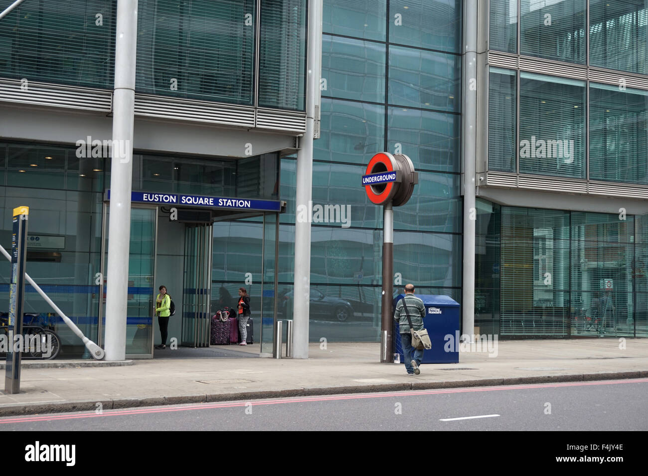 Euston Square underground station next to the Wellcome Trust building, London, England Stock Photo