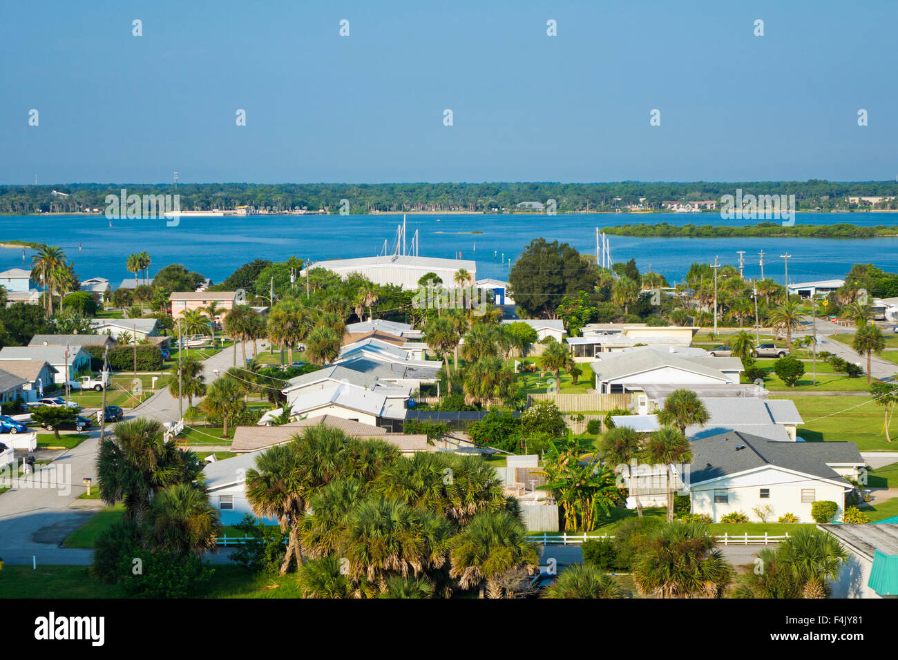 Homes & waterways on Daytona Beach Shores Stock Photo