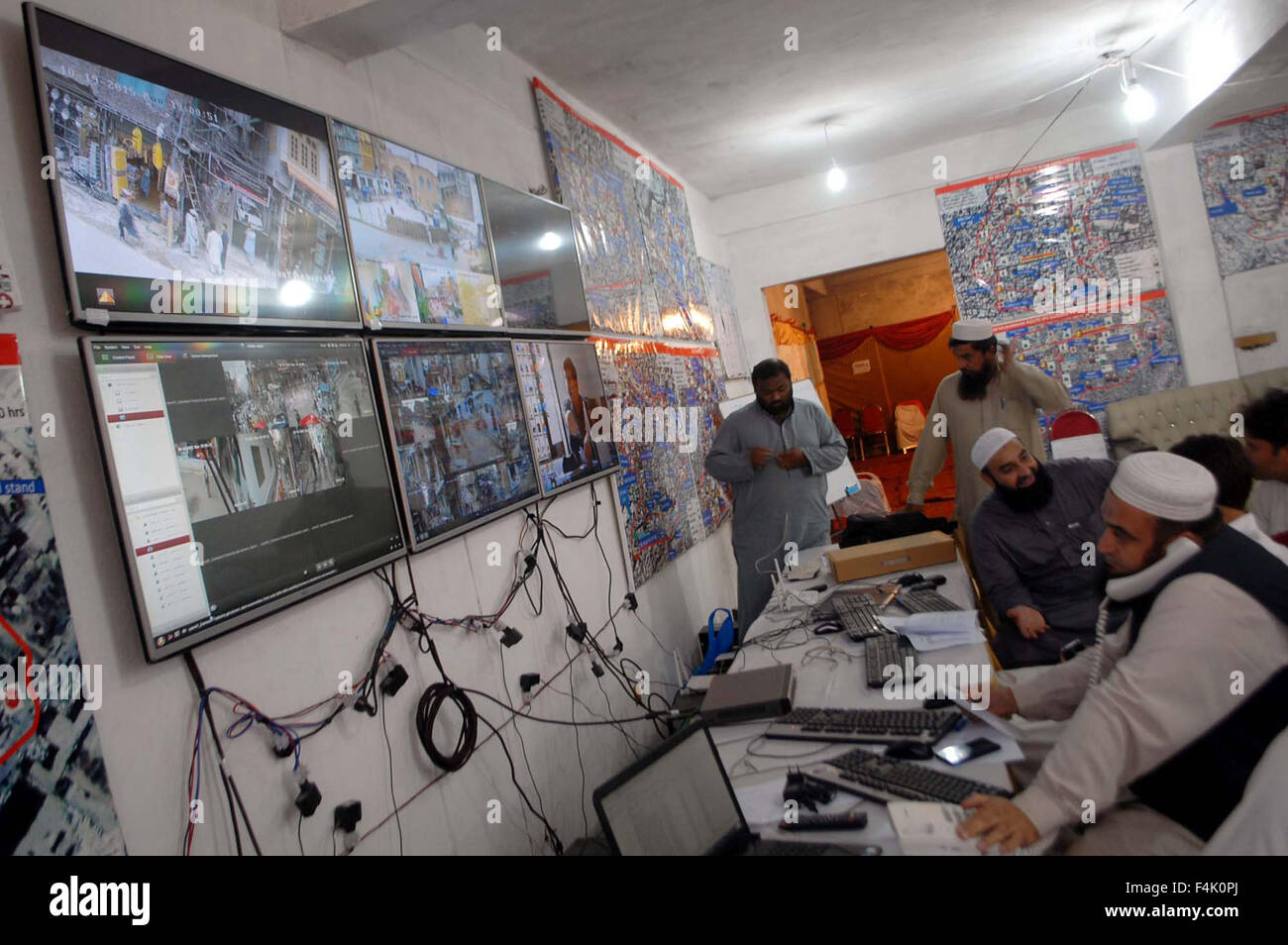 View of City Police Security Command and Control Room where officials