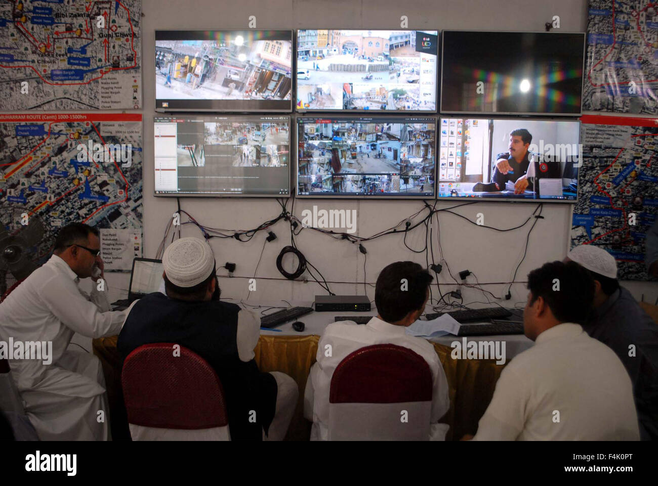 View of City Police Security Command and Control Room where officials