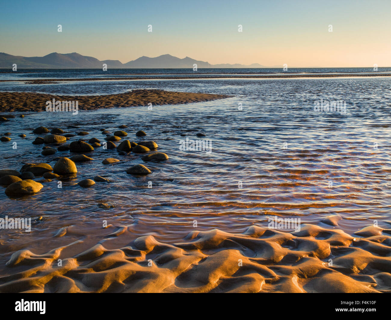 Evening light on Newborough beach, Anglesey Wales, with the Lleyn