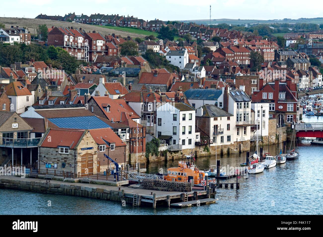 Harbourside rooftops and houses in Whitby North Yorkshire Stock Photo ...