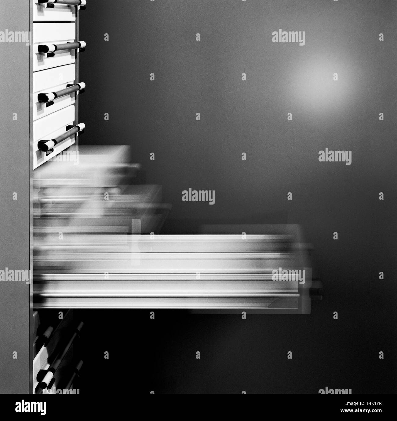 Filing with Opened Drawers Stock Photo Alamy