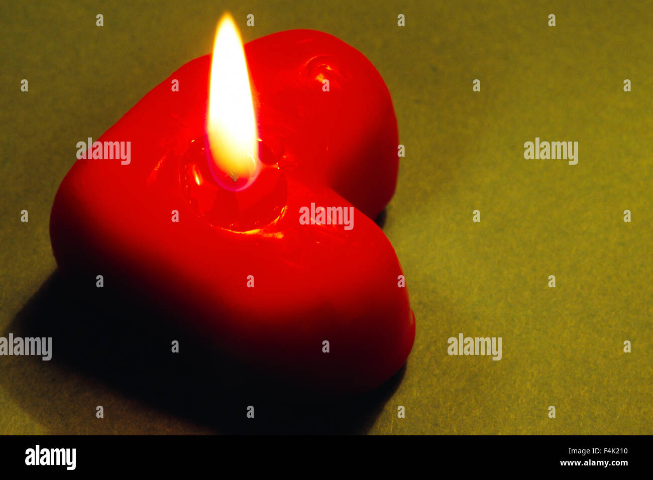 Heart Shape Candle Burning Stock Photo Alamy