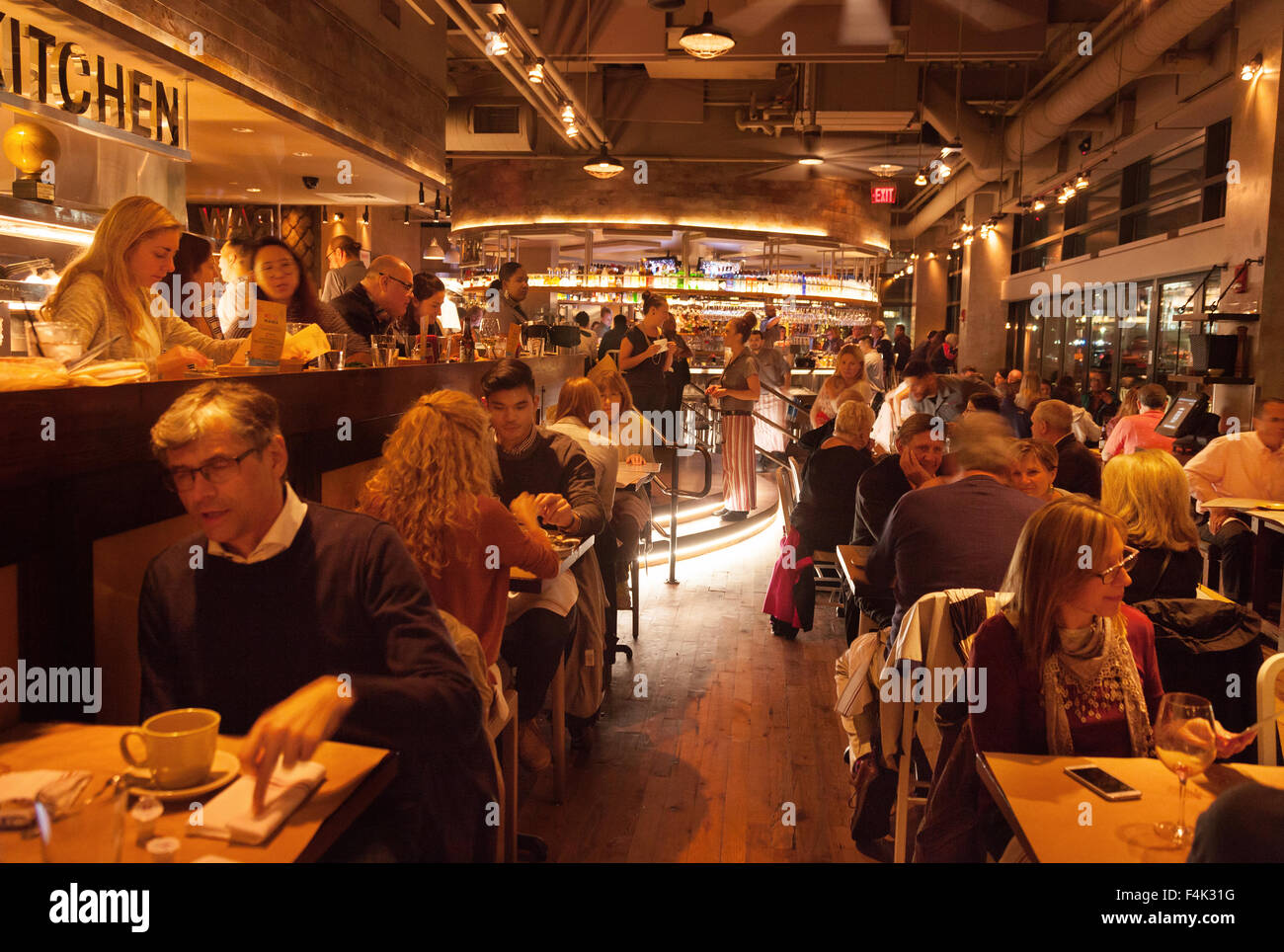 People eating in the popular Legal Harborside seafood restaurant, Boston, Massachusetts USA Stock Photo